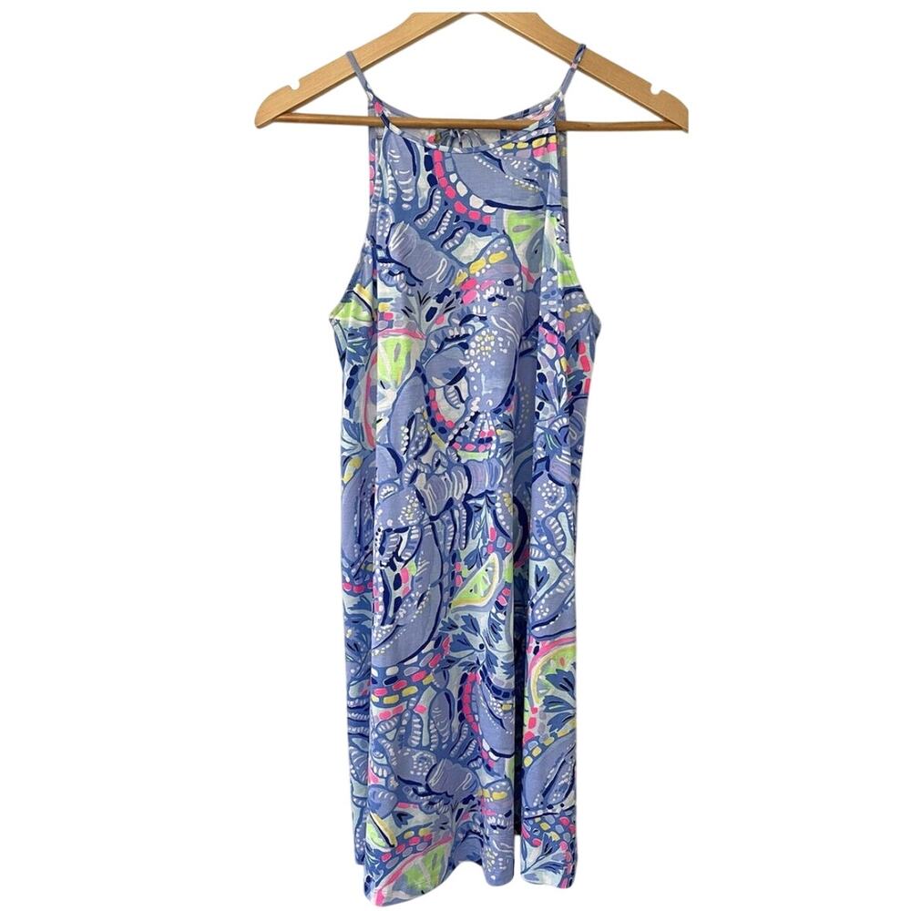 Lilly Pulitzer Margot Swing Dress w Tassells Blue Berri Pinch‎ Pinch sz M